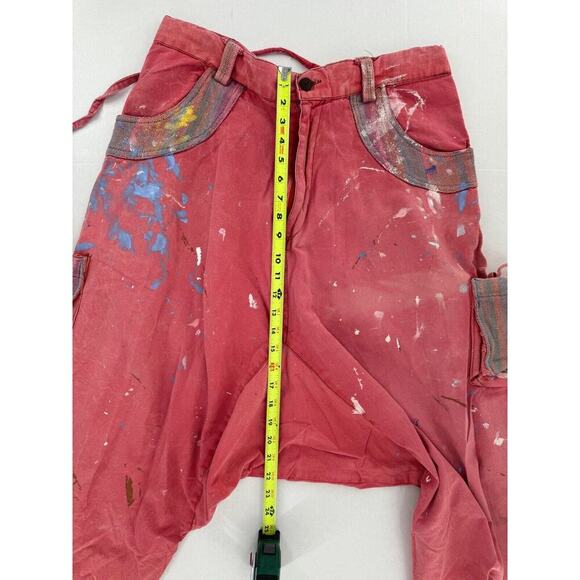 Mitra Mens Sz M Paint Splatter Harem Drop Crotch Genie Art Festival Hippie Boho​ - Picture 9 of 15